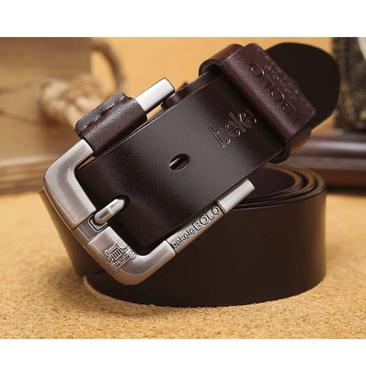 New Creative Men's Leather Pin Buckle Belt