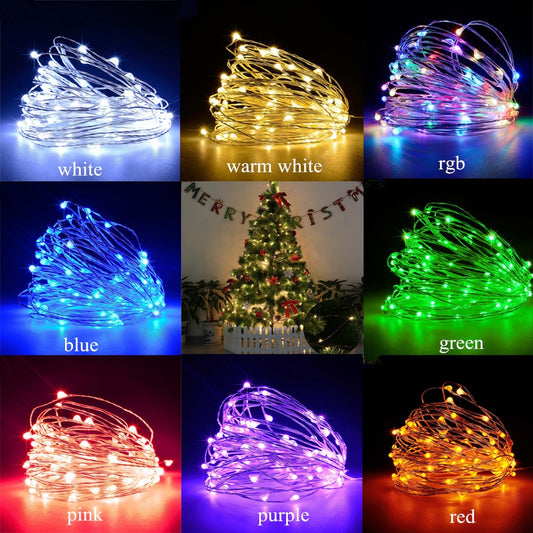 Christmas Light Led Outdoor  String Lights Cooper Wire Garland Wedding Party Decoration