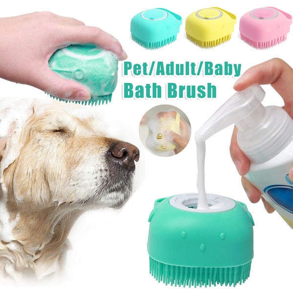 Silicone Dog Bath Massage Gloves Brush Pet Cat Bathroom Cleaning Tool Comb Brush