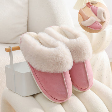 Winter Warm Plush Home Slippers Indoor Fur Slippers Women Soft Lined Cotton Shoes